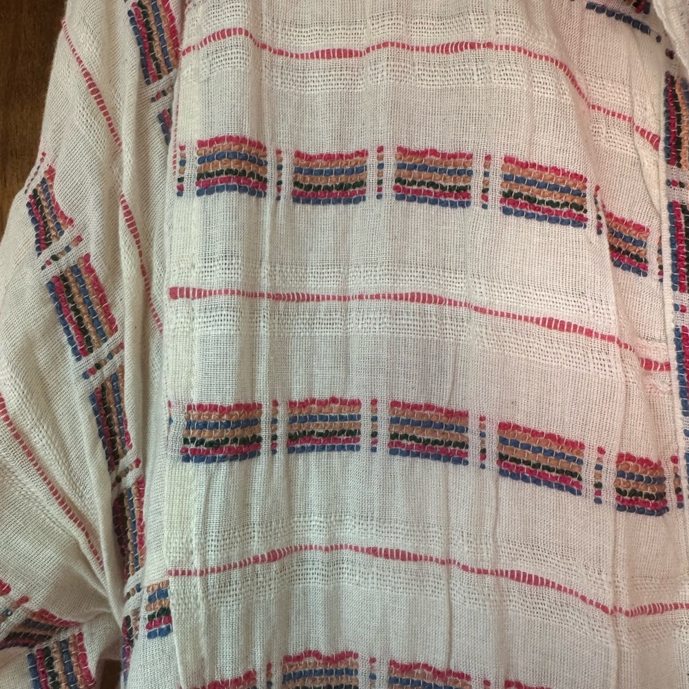 Free People Rainbow Shores Maxi Duster cream-colored, button-down shirt dress - Picture 3 of 7